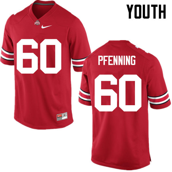 Youth Ohio State Buckeyes #60 Blake Pfenning Red Game College Stitched Football Jersey 23KH040FH